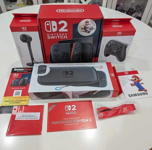 2025 New Switch 2 OLED Console Wi-Fi Neon Blue/Red Colors 10000 Built-in Games Handheld Game Player 3500mAh Battery AMD CPU