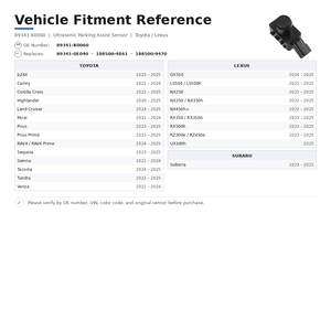 Nieuwe 89341-K0060 PDC Parkeersensor Ultrasone Bumper Backup Radar 12V voor voor voor voor RX NX TX 2021-2025 - Product Image 6