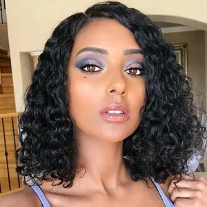 Kurze BOB Curly Lace Front Perücken für Schwarze Frauen Jungfrau Häutchen Ausgerichtet Brasilianische Remy Haar Kostenloser Teil Menschliches Haar Perücken