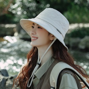 Women's <b>Summer</b> Bucket <b>Hat</b> UV Protection Breathable Quick Drying Outdoor Hiking Sun <b>Hat</b> With Windproof Rope - Product Image 1