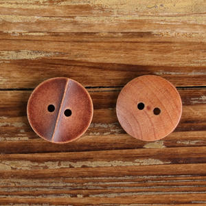 Botones de Madera Vintage para Ropa Infantil, Redondos, Marrón <span class=keywords><strong>Rojizo</strong></span> Natural, con Dos Ojales y Decoración de Encaje, Patrón Cuadrado y Rectangular, al por Mayor - Product Image 2