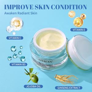 Özel etiket yüz besler ince çizgileri azaltmak C vitamini/B/E hyaluronat Ginseng cilt yenileme gece kremi - Product Image 4