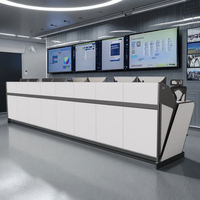 Bureau de direction intégré avec écran, mobilier de bureau moderne et luxueux, design multifonctionnel et écologique pour les espaces de travail high-tech