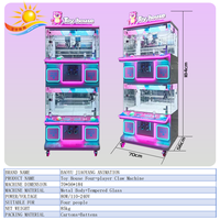 SQX Machine de jeu d'arcade professionnelle à 4 joueurs, multi-modes, avec fonction de préhension de jouets, lumières clignotantes, pour distributeur automatique, modèle Iron Prize, version anglaise