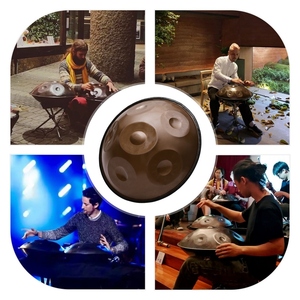 Handpan de 17 pouces, handpan, tambour à main, clé de Do, 6 notes (A3 C4 D4 E4 F4 G4), <span class=keywords><strong>instrument</strong></span> de <span class=keywords><strong>percussion</strong></span> avec sac de transport pour débutants - Product Image 3