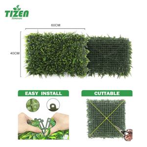 Tizen заводская цена зеленое декоративное растение Искусственные пластиковые листья Зеленая трава настенная панель зеленая стена фон - Product Image 5
