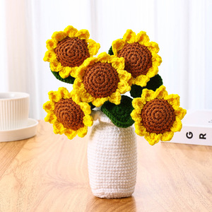 2025 fatto a mano Crochet fiori in <span class=keywords><strong>vaso</strong></span> di girasole maglia fiore giglio della valle <span class=keywords><strong>rosa</strong></span> pianta in <span class=keywords><strong>vaso</strong></span> fiore all'uncinetto in un <span class=keywords><strong>vaso</strong></span> - Product Image 5