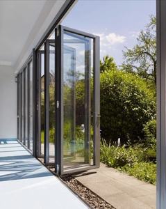 Nordi gris <span class=keywords><strong>anthracite</strong></span> noyau chaud aluminium patio extérieur 12 pieds vistafold portes coulissantes pliantes/pliantes en verre extérieures - Product Image 5