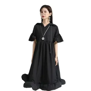 Wholesale 2023 Summer Women's Wear Front and Back Reversal Design Feel Loose and Slim Large Swing Women's Dress