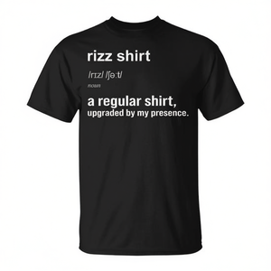 T-shirt Rizz Nera Vestibilità Regolare Humor Charisma Abbigliamento Promozionale - Product Image 2