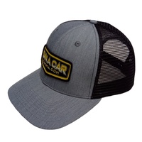Casquette Trucker en Maille Bicolore à 6 Panneaux, Casquette de Sport Vierge à Bord Court avec Logo Brodé Personnalisé et Fermeture Arrière en Plastique pour l'Extérieur