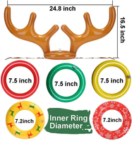 Jeu de lancer d'anneau de bois de renne gonflable Jeux de Noël Lancer d'anneau pour les jeux de fête de Noël