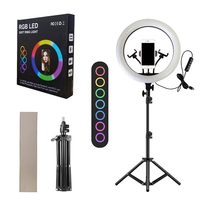 Anneau Lumineux LED RVB en Cœur de 14 Pouces pour Maquillage, Selfie, avec Trépied
