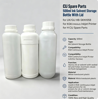 Bouteille de stockage d'encre et de solvant CIJ de 500 ml avec couvercle pour imprimante à jet d'encre continu KGK