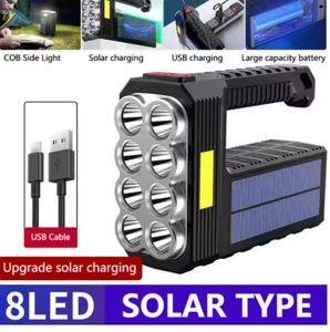 ไฟฉาย ABS LED 1600ลูเมนที่ให้ความสว่างสูง IP65ได้4โหมดพลังงานแสงอาทิตย์แบบชาร์จไฟได้สำหรับการค้นหาไฟในที่ทำงาน - Product Image 3