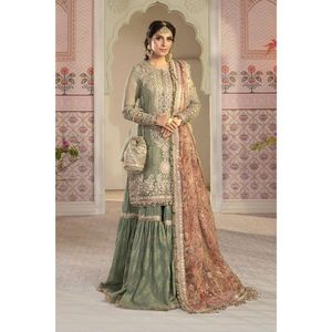 Superbe ensemble 3 pièces pour femme : Nouvelle robe de soirée pakistanaise et indienne en dentelle, idéale pour l'été et l'hiver - Product Image 1