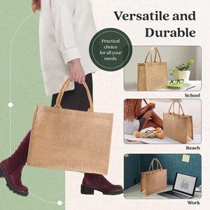 Borsa Tote impermeabile di grande capacità retrò Sub-imitazione in <span class=keywords><strong>lino</strong></span> borsa in <span class=keywords><strong>paglia</strong></span> tessuta a mano chiusura aperta semplice borsa da spiaggia a spalla singola - Product Image 3