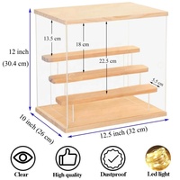 Vitrine en acrylique à 4 niveaux pour figurines, présentoir transparent pour Lego avec porte, boîte de présentation de comptoir pour figurines et objets de collection