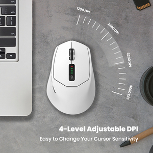 Chuột chơi game không dây quang học trắng 2.4 GHz, sạc <span class=keywords><strong>USB</strong></span>, tùy chỉnh, giá sỉ nhà máy - Product Image 3