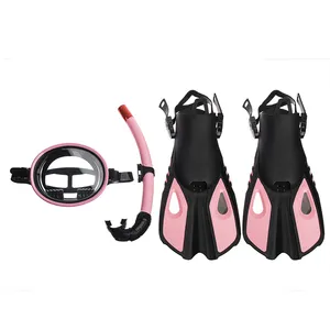 Diseño clásico Competencia Gafas templadas Retro Ronda Máscara DE BUCEO Snorkel Set