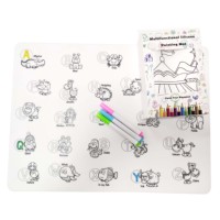 Tapis de table en silicone pour enfants, personnalisé, sans BPA, écologique, lavable, pour la peinture, le dessin, la coloration