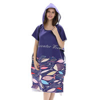 Tissu de plage en microfibre personnalisé, coupe-vent, Portable, pour adultes, à capuche, serviettes de Surf Poncho