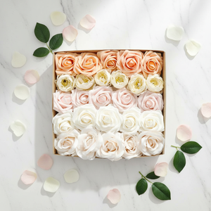 <span class=keywords><strong>AM</strong></span>-WDE07 Ammy Cajas Decorativas para Flores Artificiales de Boda, Caja de Rosas Blancas y Rosas, Materiales para Ramos de Flores DIY - Product Image 1