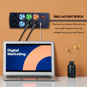 US 3ピンプラグ急速充電延長ソケットボードPPパワーストリップサージプロテクター8つのACコンセント付き110V工業用 - Product Image 3