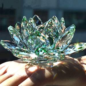 Feng Shui, fleur de lotus en cristal de quartz, artisanat, <span class=keywords><strong>presse</strong></span>-papiers en verre, ornements, figurines, décoration de la maison, décoration de mariage, cadeaux, souvenirs - Product Image 5
