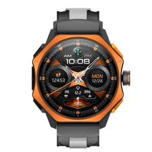 Montre connectée de santé personnalisable RACER <span class=keywords><strong>6</strong></span> Pro, écran AMOLED 1,43 pouces, moniteur de fréquence cardiaque, moniteur de consommation d'oxygène maximale, moniteur d'humeur, réponse aux appels, étanche 5 ATM, autonomie de 4 jours - Product Image 1