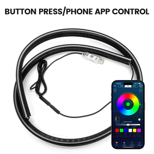 Lumière d'ambiance dynamique LED RGB multicolore intelligente universelle pour <span class=keywords><strong>voiture</strong></span> 150CM 12V avec poignées en acrylique Symphony - Product Image 1