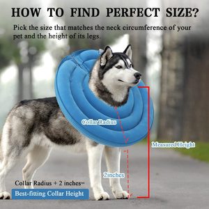 Collier de protection gonflable pour chien en PVC floqué, collier égyptien léger pour animaux de compagnie, bleu, jaune, gris, noir, pailleté - Product Image 2