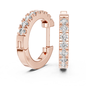 Boucles d'oreilles élégantes en diamant de laboratoire pour femme, plaquées or rose, bijoux brillants, cadeau pour mariage ou usage quotidien - Product Image 2