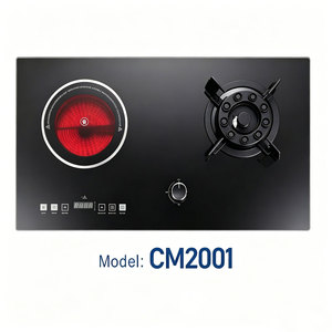 Cuisinière à <span class=keywords><strong>gaz</strong></span> encastrable double brûleur et plaque à induction infrarouge électrique avec minuterie, panneau tactile numérique, pour usage domestique - Product Image 3