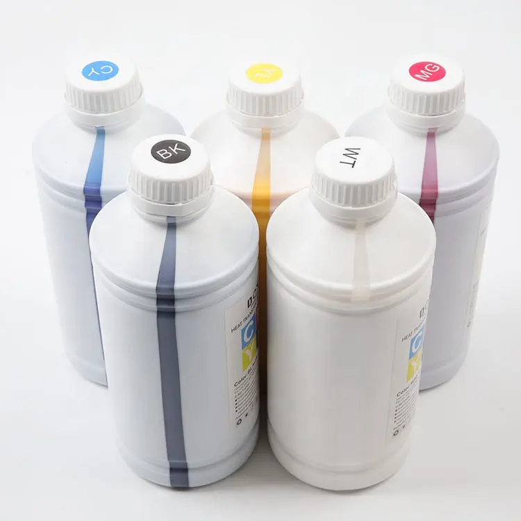 Tinta de transferência de calor à base de água DTF para impressora digital Epson 100ml Pigment Inkjet para vestuário compatível com filme PET e tecido