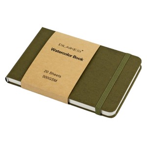 Carnet d'aquarelle style japonais 300g, <span class=keywords><strong>papier</strong></span> aquarelle 100% coton <span class=keywords><strong>à</strong></span> grain fin pour la peinture <span class=keywords><strong>avec</strong></span> bande de maintien et lignes perforées - Product Image 5