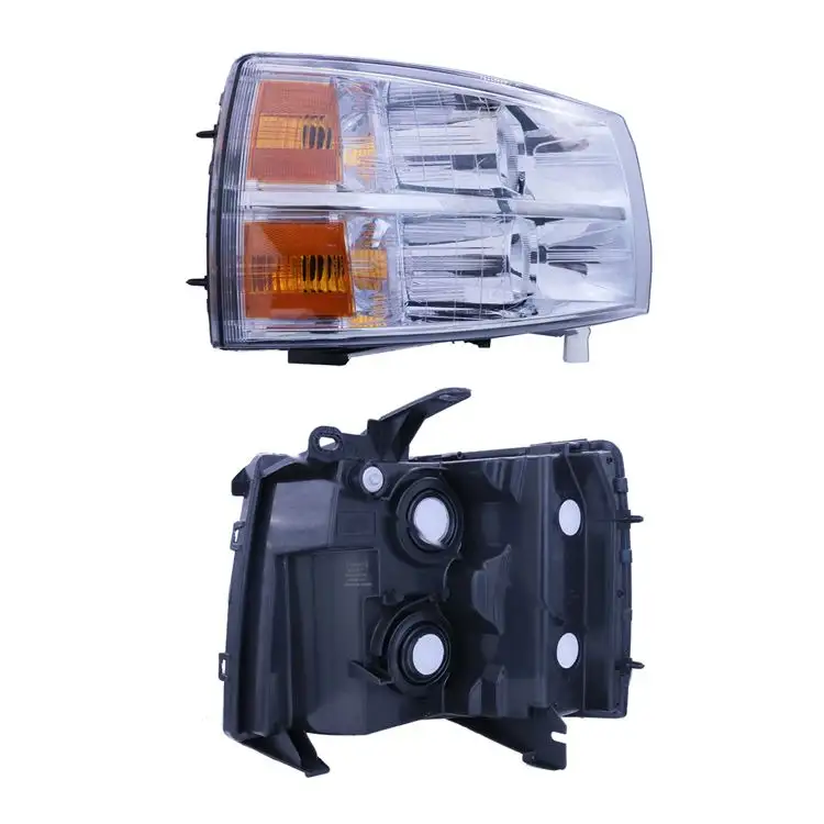 Farol de carro para chevrolet silverado 1500 cristal preto 2007 2013 2014