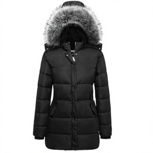 Chaqueta de invierno para mujer, con capucha de piel, abrigo de plumón, corte holgado, cálido, para exteriores - Product Image 4