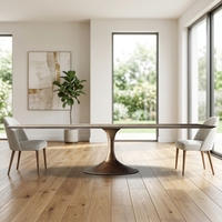 Ensemble de table à manger rectangulaire en bois sur mesure avec design à panneaux, 6/8 chaises, mobilier de salle à manger moderne pour la maison et l'atelier
