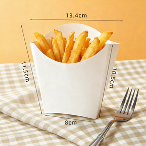 Caja de patatas fritas de un solo uso con empaque integrado sin pliegues para pollo frito, nuggets de pollo y palomitas de maíz, ideal para entrega a domicilio. - Product Image 5