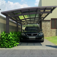 Cochera de Aluminio con Techo Curvo y Certificación CB, Adecuada para Patio de Casa, Entrada de Vehículos y Diseño de Estacionamiento Moderno