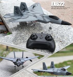 Avion télécommandé planeur RC F22 Fighter Model 2.4G 3 canaux, portée 200m, prêt à l'emploi avec chargeur et batteries pour enfants - Product Image 5
