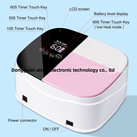 Lampe de Manucure UV LED à Détection Intelligente, Machine de Photothérapie Optionnelle à 2 Couleurs, Alimentée par Batterie, à Quatre Vitesses, pour Vernis à Ongles