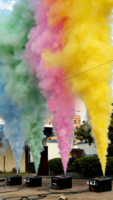 Nouvelles machines à fumée colorée pour événements : Canon à bombes décoratif pour mariages, révélations de sexe, fêtes du Nouvel An et autres événements. Liquide de fumée colorée.