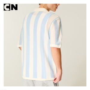 Fabricant de pulls certifiés GRS, sur mesure, en coton et polyester, manches courtes, vintage, tricot de football, pull rayé de football - Product Image 3