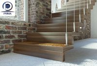 Escalier en acier inoxydable, escalier flottant sur mesure et escalier à poutres décoratives pour usage commercial