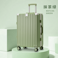 Valise à roulettes en aluminium, 24 pouces, grande capacité, roues silencieuses universelles, sac de voyage unisexe de haute qualité