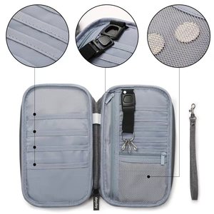 Cartera de viaje con bloqueo RFID, de nailon, con cremallera, antirrobo, para tarjetas, para viajes - Product Image 4