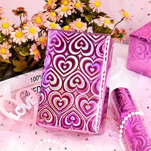 <b>Pink</b> Holographic Heart Wrapping Paper Mini Roll Double Side Metallized 46.8 Sq Ft Valentine's Day Gift <b>Wrap</b> - Product Image 6