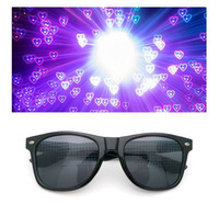 Lunettes de feux d'artifice les plus vendues Diffraction de l'amour Effets spéciaux Party Light Show Lunettes drôles